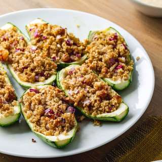Quinoa Stuffed Roasted Zucchini