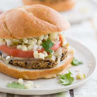Chipotle Quinoa Burgers with Sweet Corn Relish