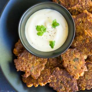 BBQ Spaghetti Squash and Chickpea Fritters