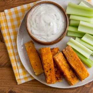 Buffalo Tofu Wings with Creamy Ranch Dip