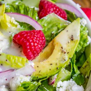 Raspberry Avocado Salad with Poppyseed Dressing