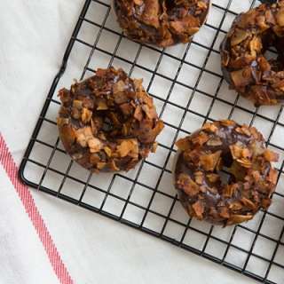 Chocolate Coconut Bacon Doughnuts