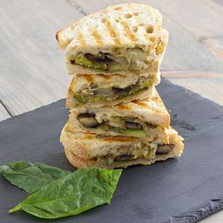 Pesto-Roasted Veggie Sandwiches