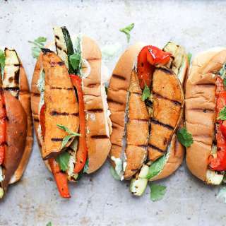 Grilled Sweet Potato and Vegetable Sandwiches