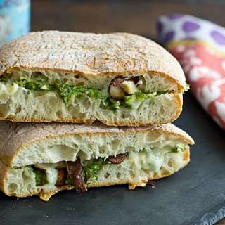 Shiitake Panini with Roasted Asparagus Pesto