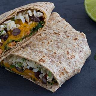 Sweet Potato and Kale Wraps