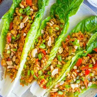 Sesame Ginger Tempeh Lettuce Wraps