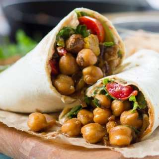 Jerk Chickpea Wraps with Habanero Aioli