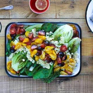 Grilled Salad with Creamy Avocado-Basil Dressing