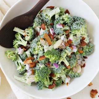 Vegetarian Broccoli Salad with Coconut Bacon