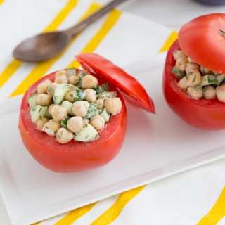 Cucumber Chickpea Salad with Lemony Tahini Dressing