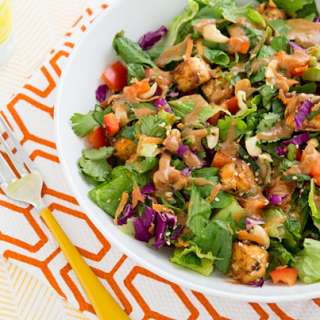 Vegan Chopped Power Salad with Almond-Miso Dressing