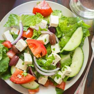 Vegan Greek Salad with Tofu Feta