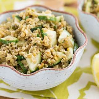 Freekeh, Zucchini, and Pistachio Salad