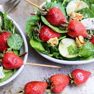 Grilled Strawberry and Cucumber Salad