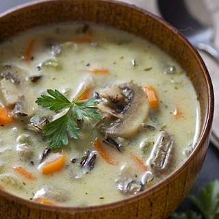 Vegetarian Creamy Wild Rice and Mushroom Soup