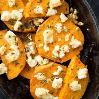 Baked Herbed Sweet Potatoes and Feta