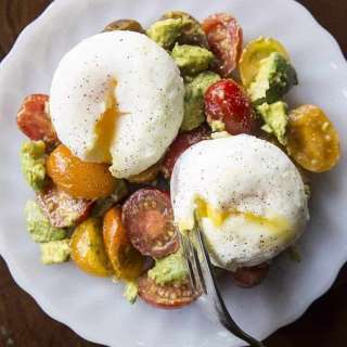 Pesto Tomato, Egg and Avocado Breakfast Salad