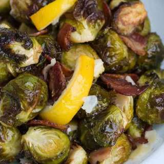 Lemon Bacon Roasted Brussels Sprouts