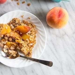 Healthy Breakfast Peach Crisp