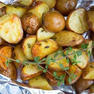 Rosemary and Thyme Potatoes in Foil Packets