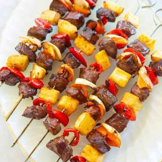 Sweet Tropical Teriyaki Beef Kabobs