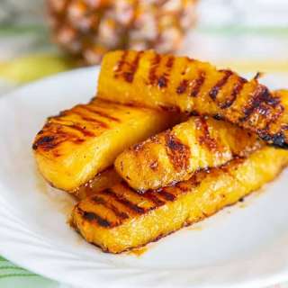 Grilled Pineapple with Sweet Maple Syrup Glaze