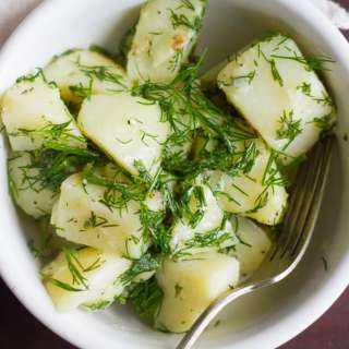Potatoes a la Maître D’Hôtel from A Vegetarian’s Tale