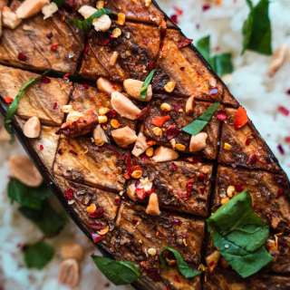 Garlic Oven-Roasted Eggplant (Vegan)