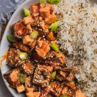 Crispy Air Fryer Tofu With Peanut Sauce