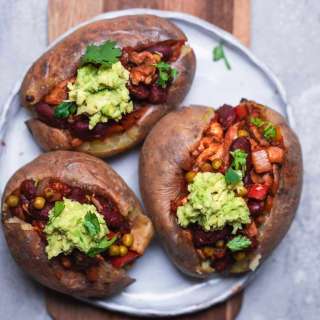 Vegan Spicy Kidney Bean Baked Potatoes