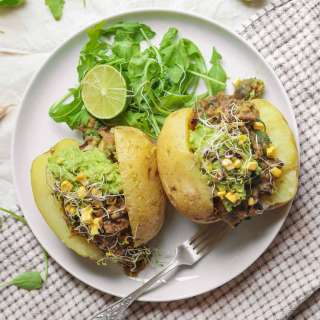Simple Baked Potatoes With A One-pot Lentil Filling