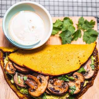 How To Make A Vegan Chickpea Omelette With Tamari Mushrooms