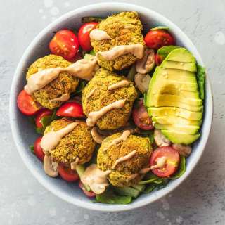Vegan Falafel Salad With Tahini Dressing