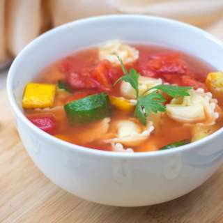 Cheese Tortellini and Miso Soup