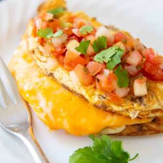 Taco Omelette Using Leftover Taco Meat