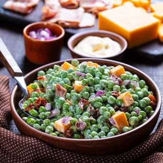 Classic Cheddar Bacon Green Pea Salad