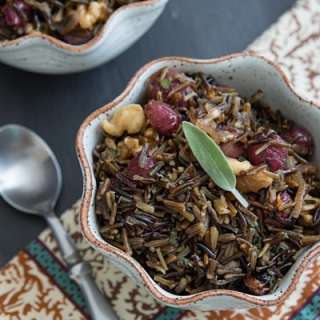 Wild Rice with Roasted Grapes and Walnuts