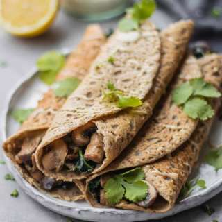 Vegan Buckwheat Crepes With Mushrooms