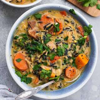 Vegan Wild Rice Soup With Jackfruit