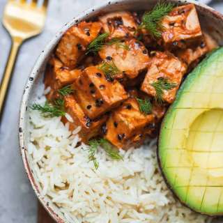 Vegan Sesame Peanut Tofu (Gluten-free & Oil-free)