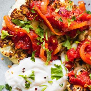 Vegan Cauliflower Steak With Tomato Sauce