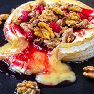 Walnut Raspberry Baked Brie