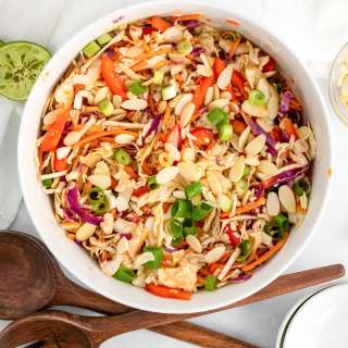 Crunchy Asian Slaw with Sesame-Ginger Dressing