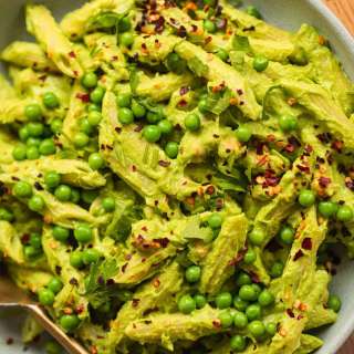Vegan Pea And Avocado Pesto Pasta