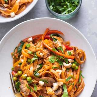 Vegan Coconut Vegetable Noodle Stir-fry