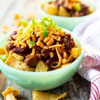 Classic Cheesy Chili Loaded Frito Pie