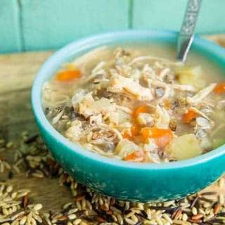 Instant Pot/ Slow Cooker Chicken & Wild Rice Soup - No Cream/Milk