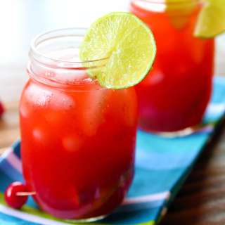 Cherry and Raspberry Bourbon Lemonade