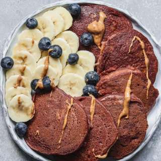 Vegan Chocolate Pumpkin Pancakes